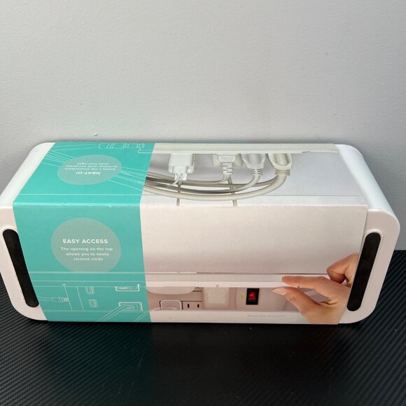 NEW UTWire In-Box Cable Organizer Box White Surge Protector Cables Power Strip - Picture 5 of 10